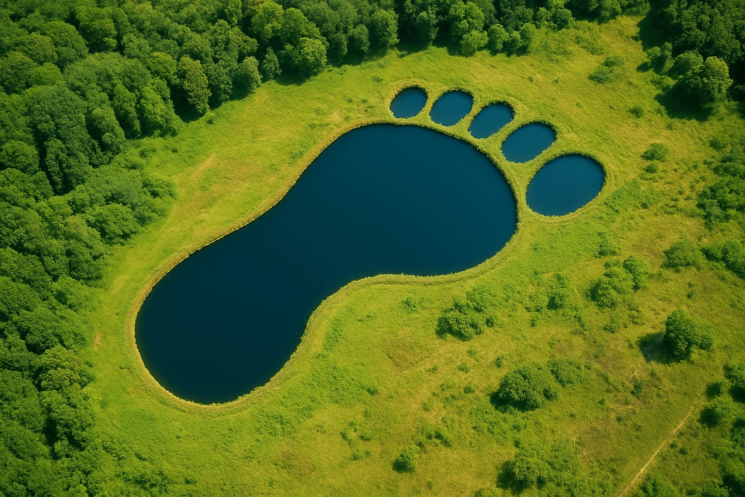 Symboldbild zum Wasserfußabdruck, wo ein Fußabdruck mit Wasser gefüllt ist